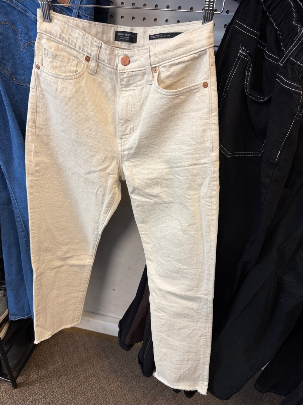 Banana Republic Slim Straight Jeans in Natural Cream